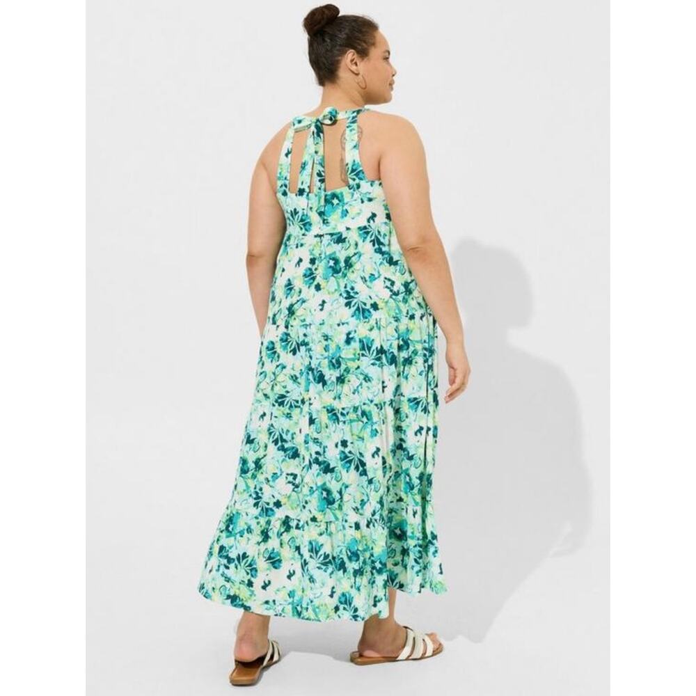 Torrid Maxi Halter Tiered Dress 0X - Picture 2 of 2